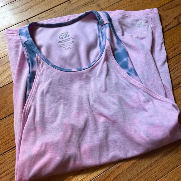 Athleta Girl “Run the World” Purple/Blue/Pink Tie-Dye Tank Top Girls 14 XL - Picture 2 of 14